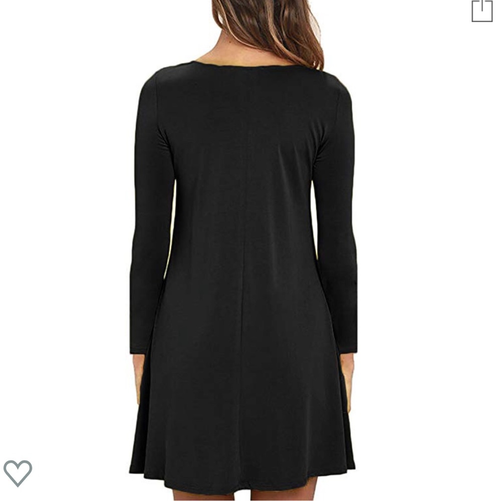 Women’s Long Sleeve Pocket Casual Swing Dress Sz M - Picture 2 of 7